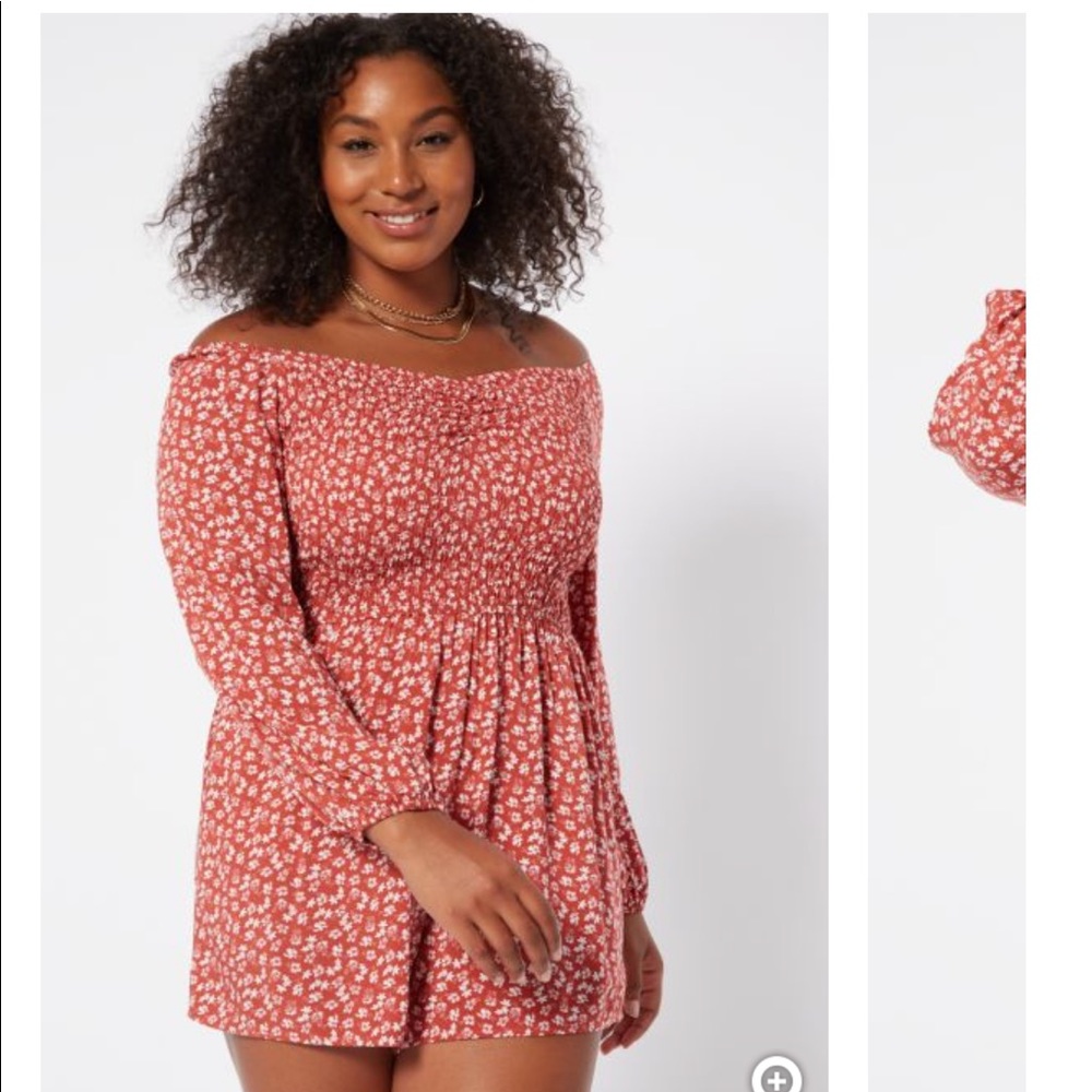 Red Floral Romper